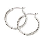 2 Row Pave Inside Out Diamond Hoops Earrings